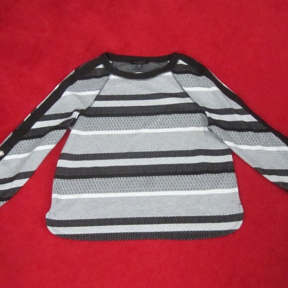 Women's Top LAUNDRY by Shelli Segal Size S/P/CH Black, Gray, White - Picture 2 of 8